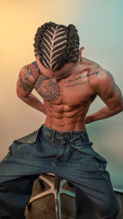 Here is a picture representing Fishbone Cornrows